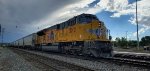 UP 3012 First UP SD70AH off the 20146140 Series Rolls into The UP Ogden Yard as A Rear DPU on a Grain Train. 